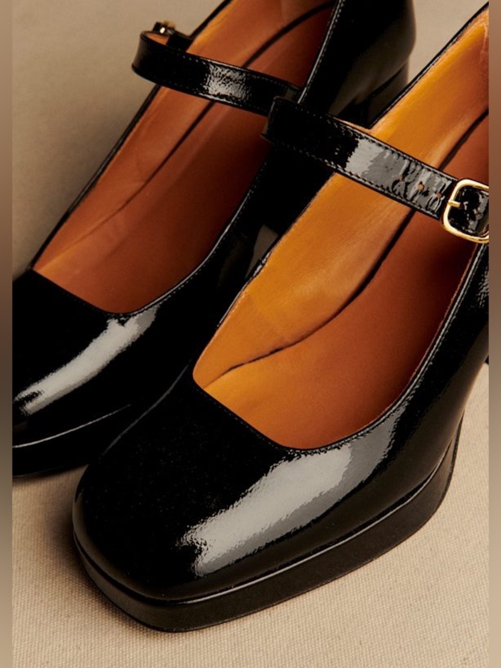Sézane Georgia High Mary Jane Block Heels, Black Patent Leather, EU 40 US 9 - Picture 2 of 13